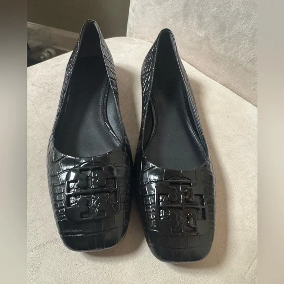 Tory Burch Black Croc Ballet Flat - Picture 3 of 5